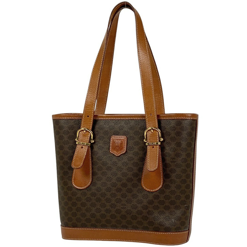 Celine Macadam tote bag bucket canvas brown